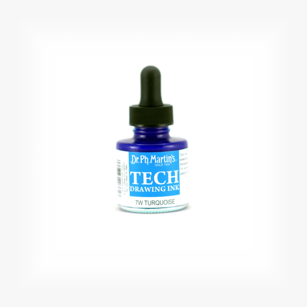 Dr. Ph. Martin's® TECH Drawing Ink, 1.0 US fl oz, 7W Turquoise, 1 Bottle